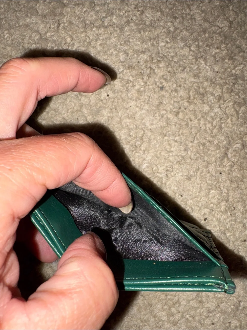 Quilted Green Card Holder